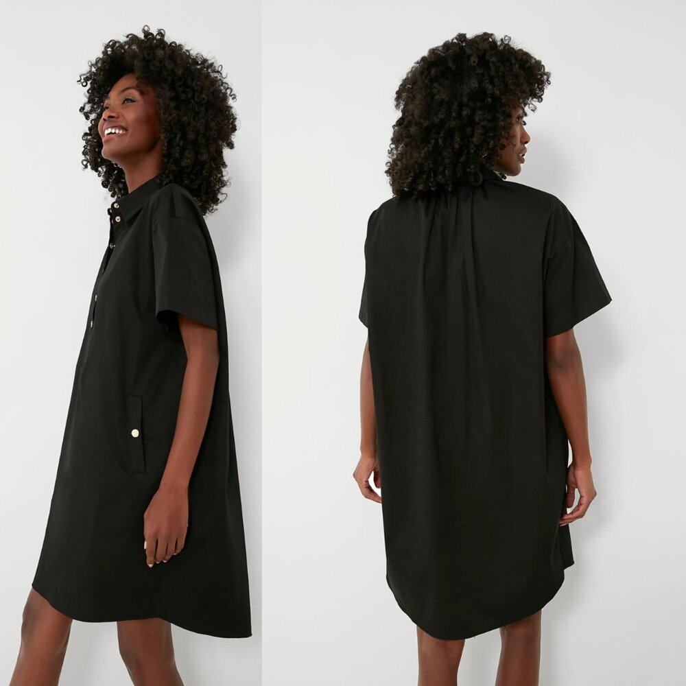 Pomander Place NEW Black Oakley Short Sleeve Relaxed Fit Mini Dress Size XS - Picture 12 of 12
